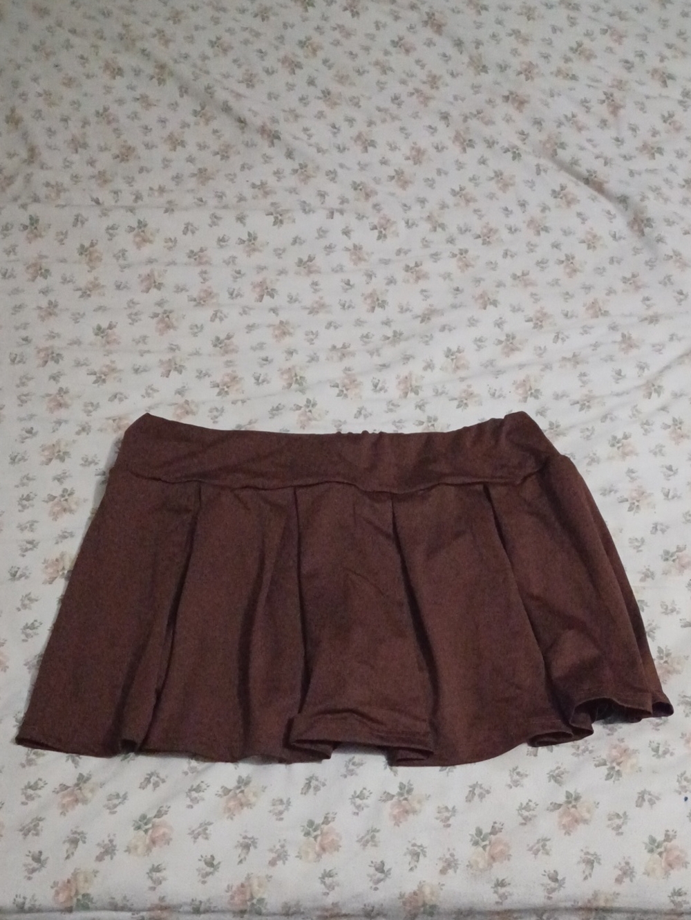 NEW: SHEIN Curve Brown Pleated Women’s Skirt With Attached Shorts Size 1XL